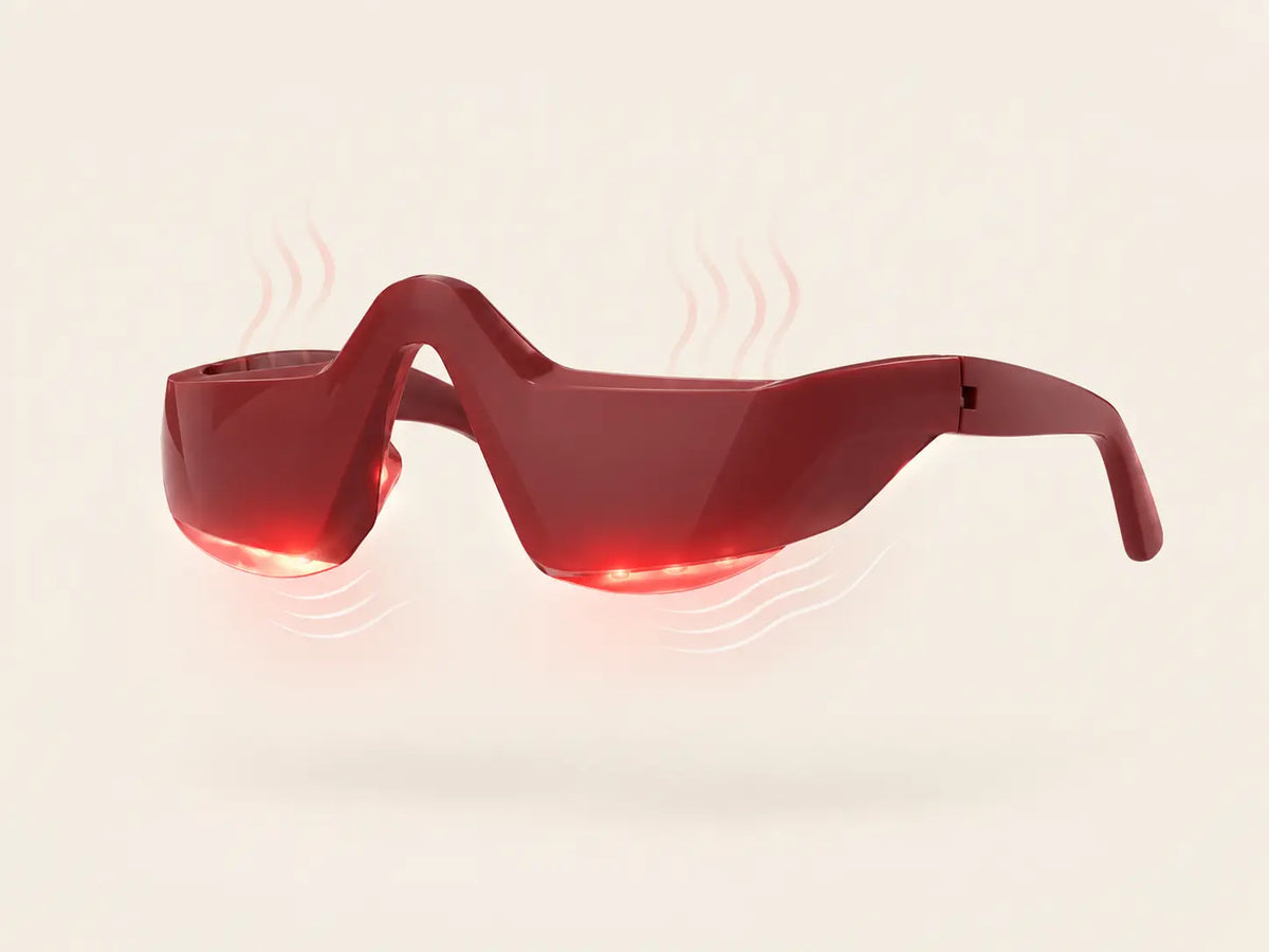 Gafas de luz roja para ojeras y ojos cansados