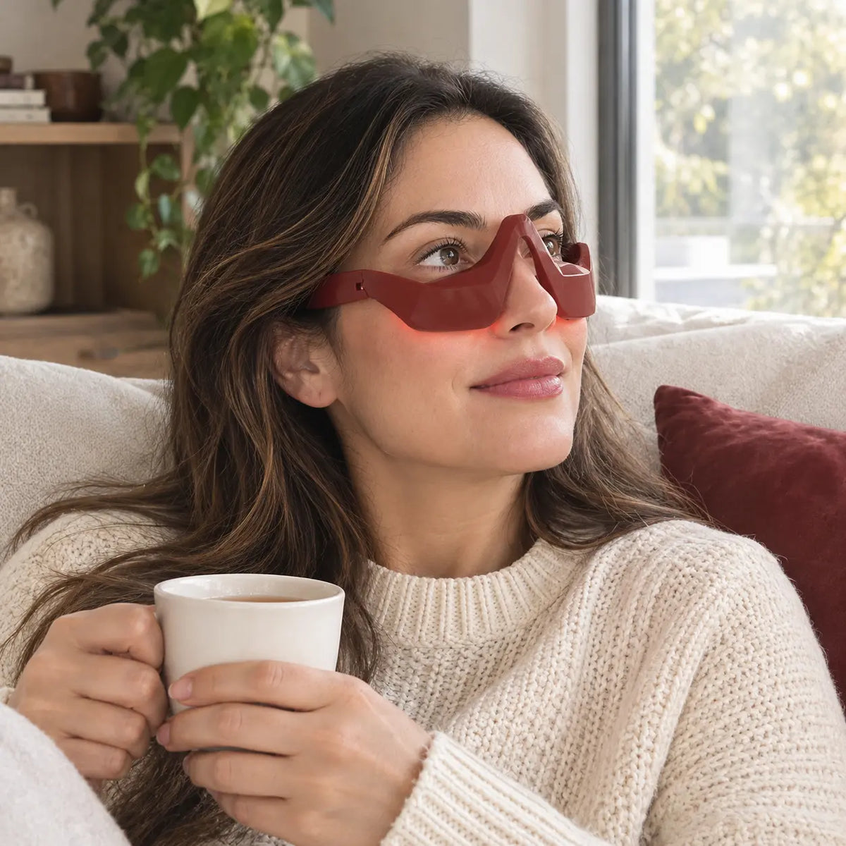 Gafas de luz roja para ojeras y ojos cansados